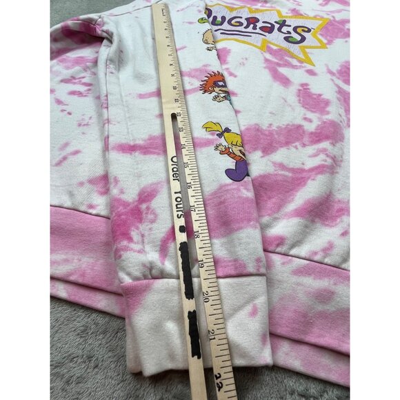 Nickelodeon Rugrats Mens Medium Tie-Dye Pink Sweatshirt Tommy Pickles Chuckie - Picture 7 of 9
